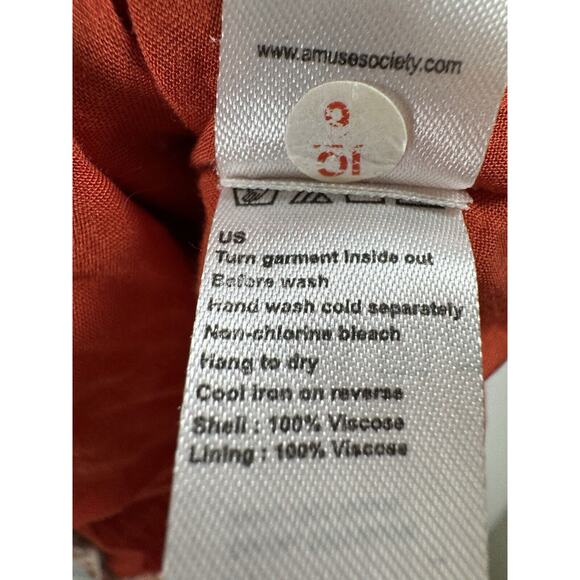 Amuse Society Red Floral Ruffle Sleeve Bohemian Hipster Coquette Cottage Romper - Picture 5 of 8